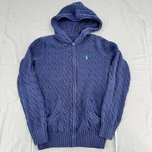 Polo Ralph Lauren Cable Knit Zip Hoodie Blue